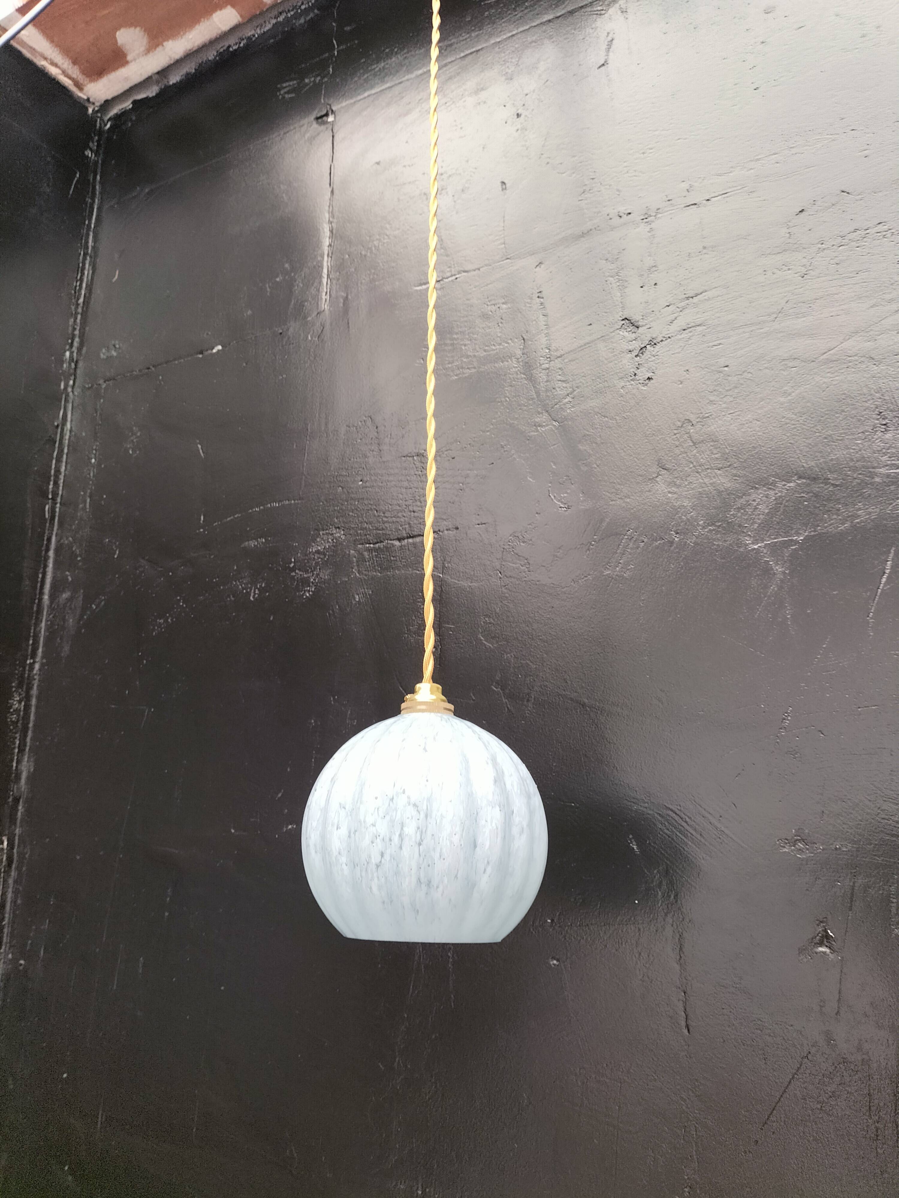 Clichy blue glass pendant light