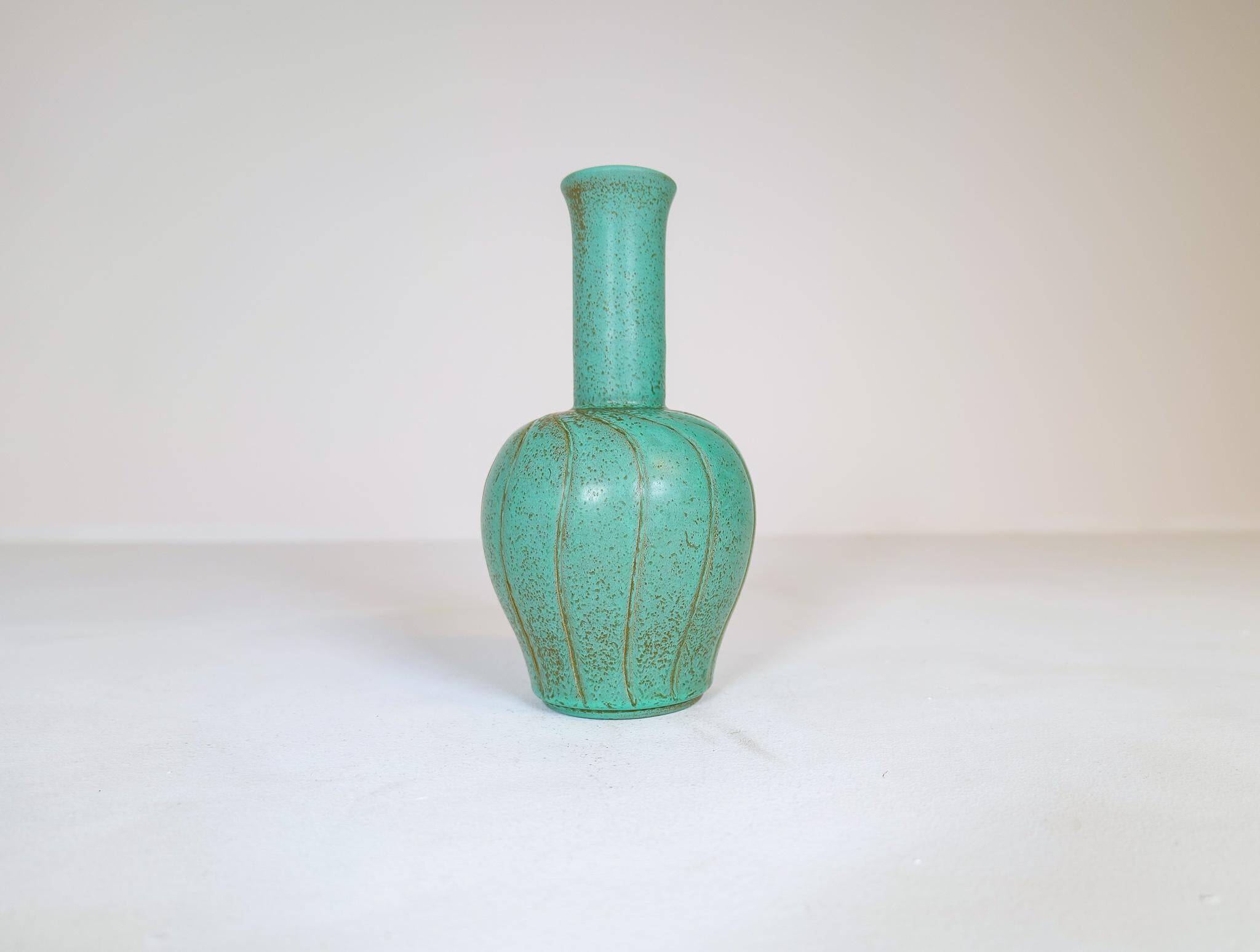 Vase en céramique Art Déco Bo Fajans Ewald Dahlskog, Suède, 1937