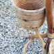 Rattan and bamboo plant holder from the 50s