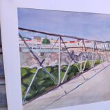 Watercolour by Michel Roubille, the island of Yeu 1981.