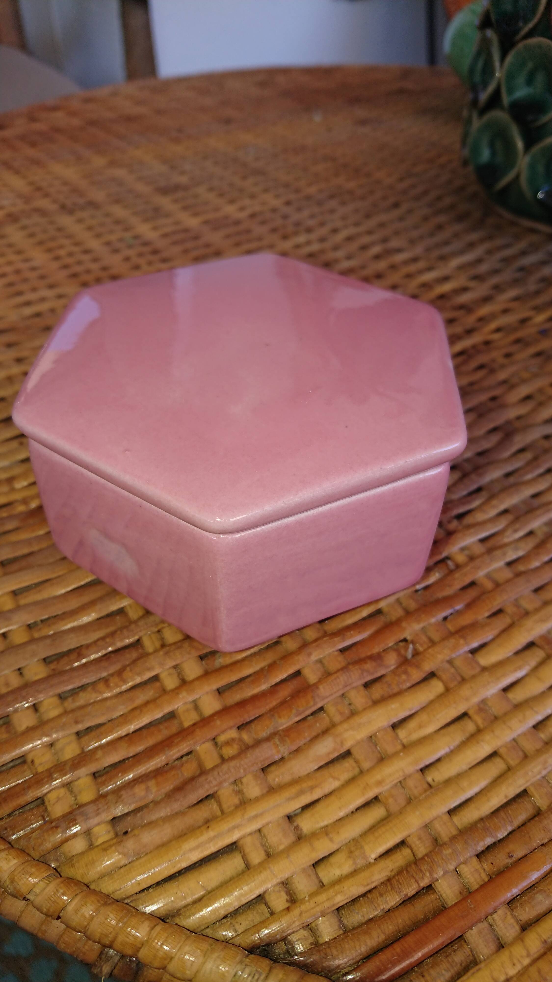 Pink porcelain jewelry box