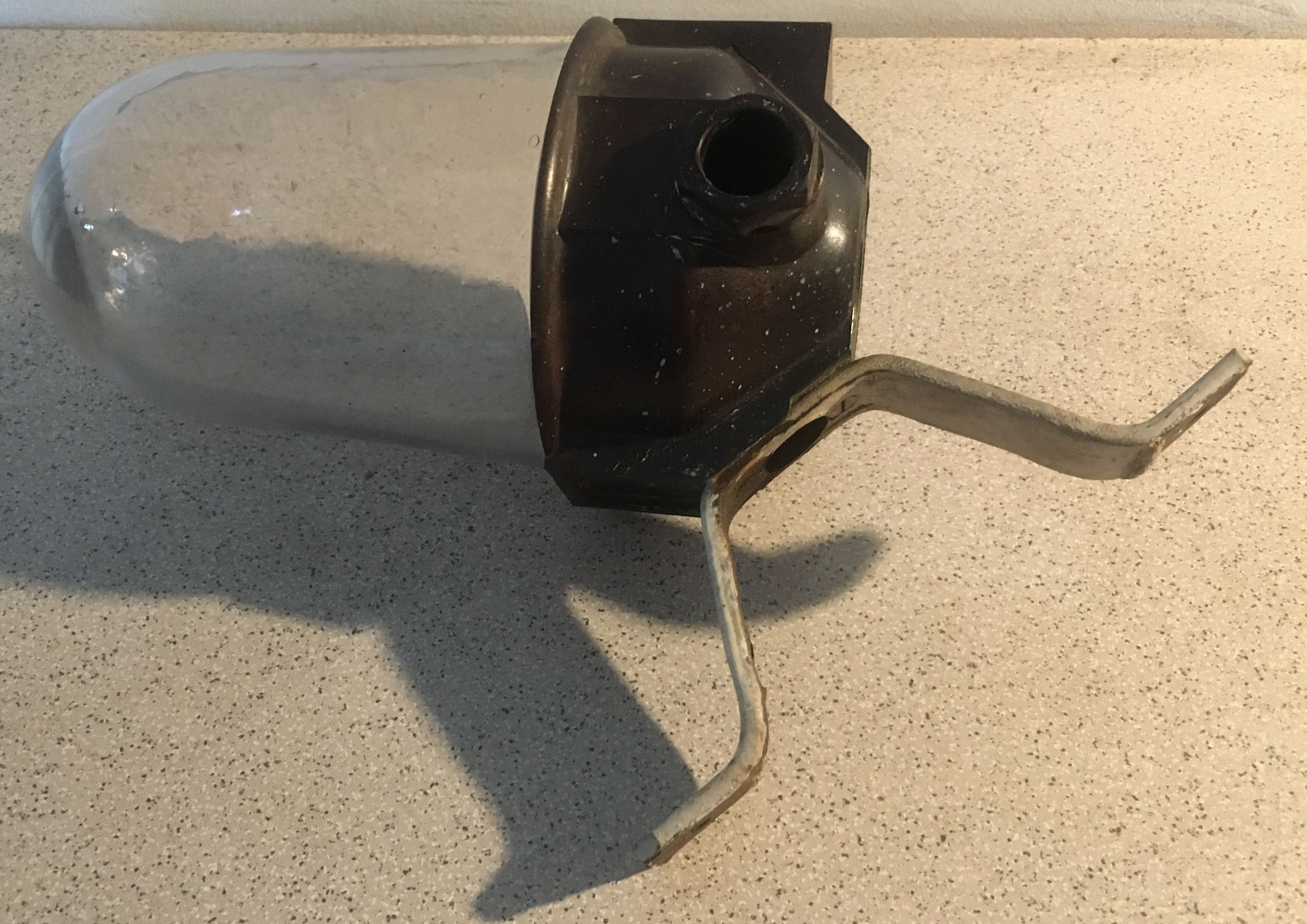 Bakelite courtyard or factory wall lamp with its glass