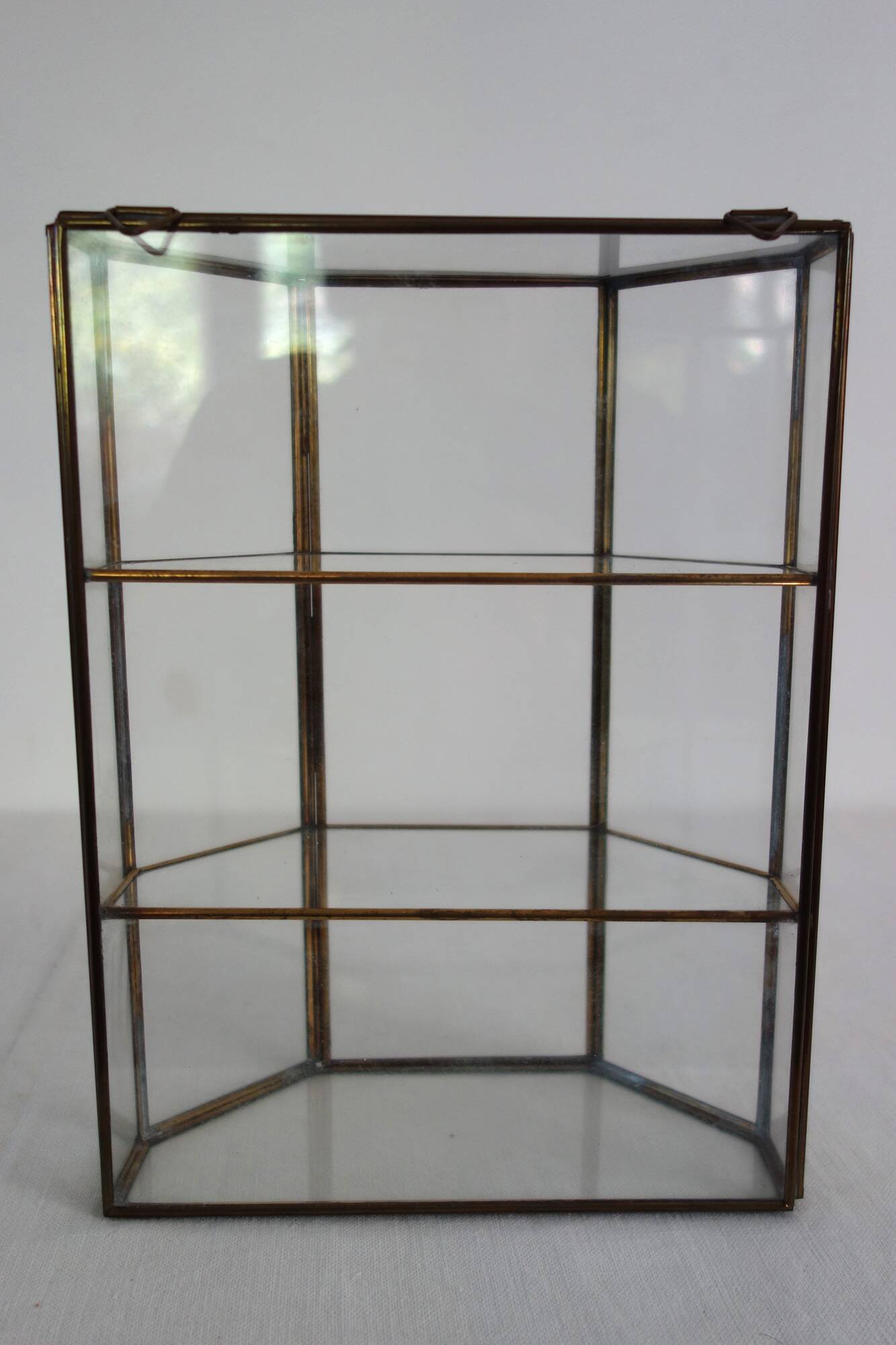 Vitrine Murale Vintage Verre Et Laiton