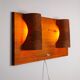 Rectangular pinewood wall lamp with bur wood veneer shades