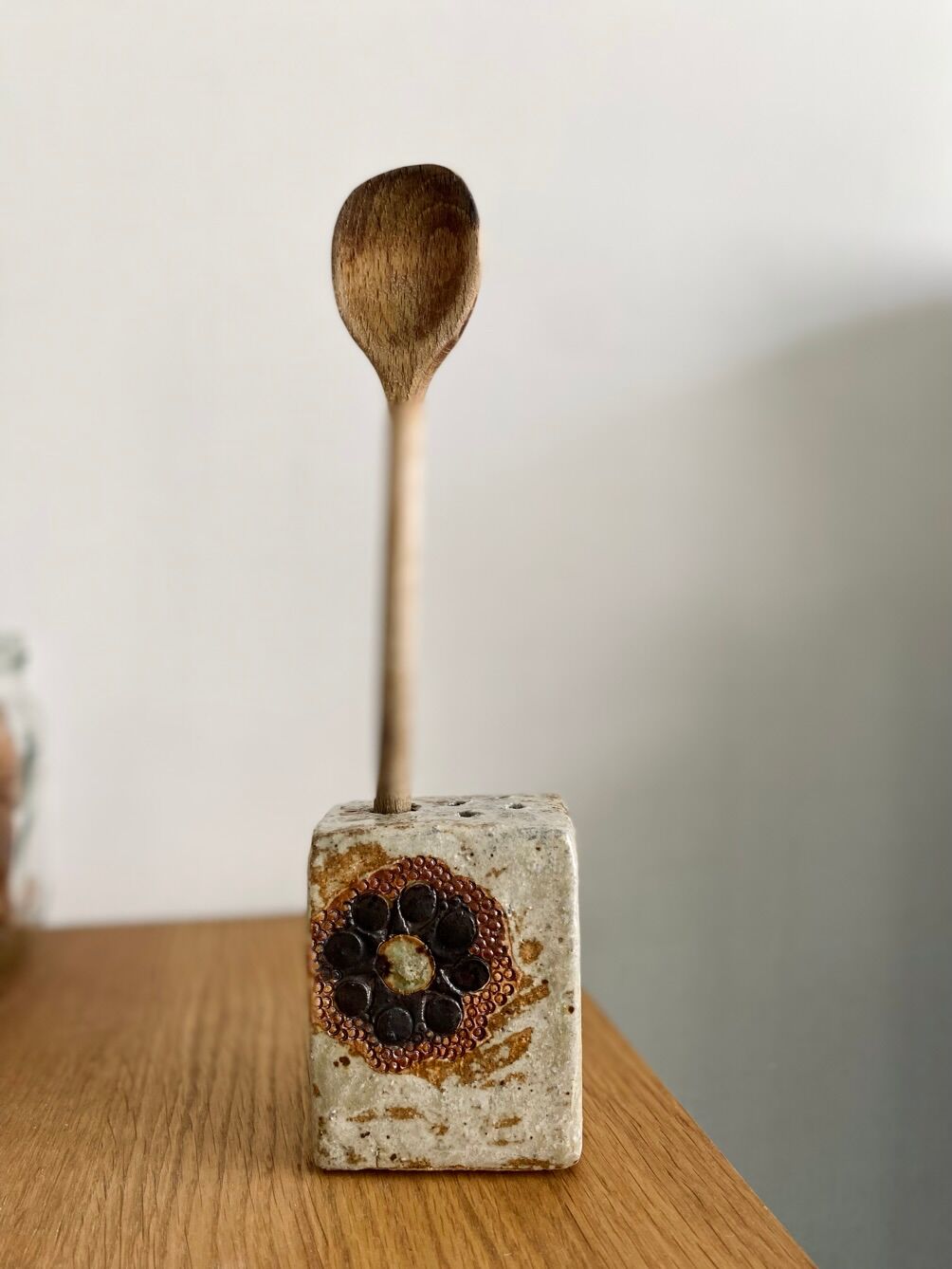 Handmade stoneware toothbrush holder