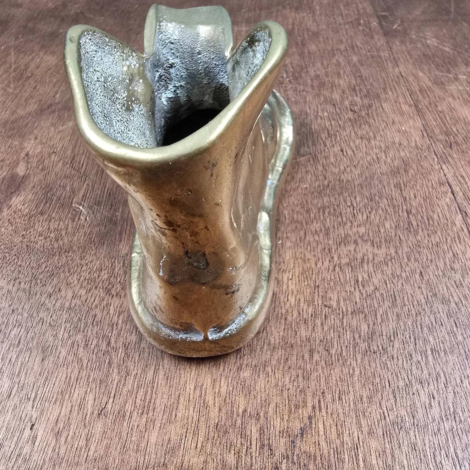Vintage shoe in gilded brass – Fancy trinket dish or small ashtray