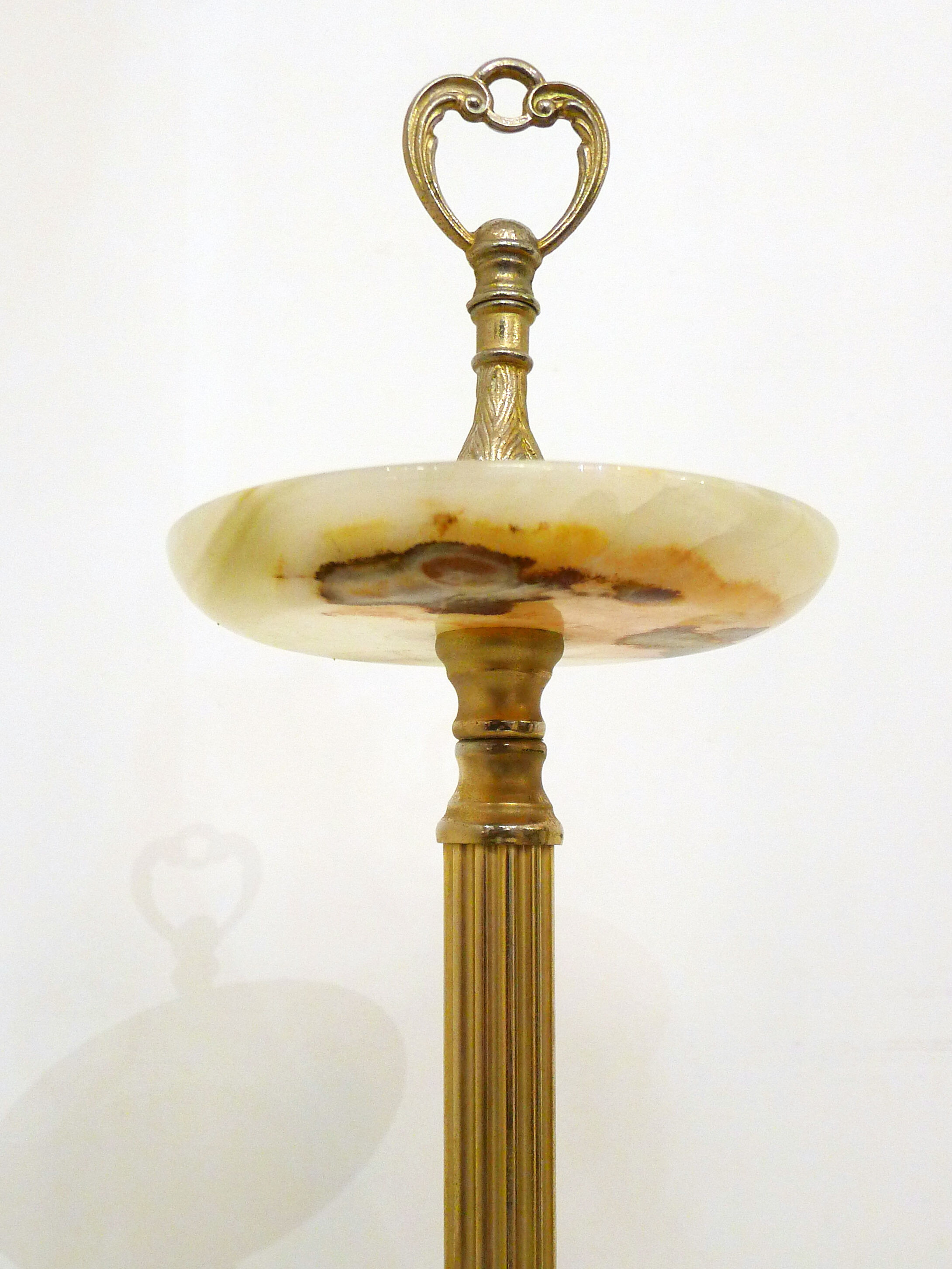 Onyx standing ashtray - gold metal