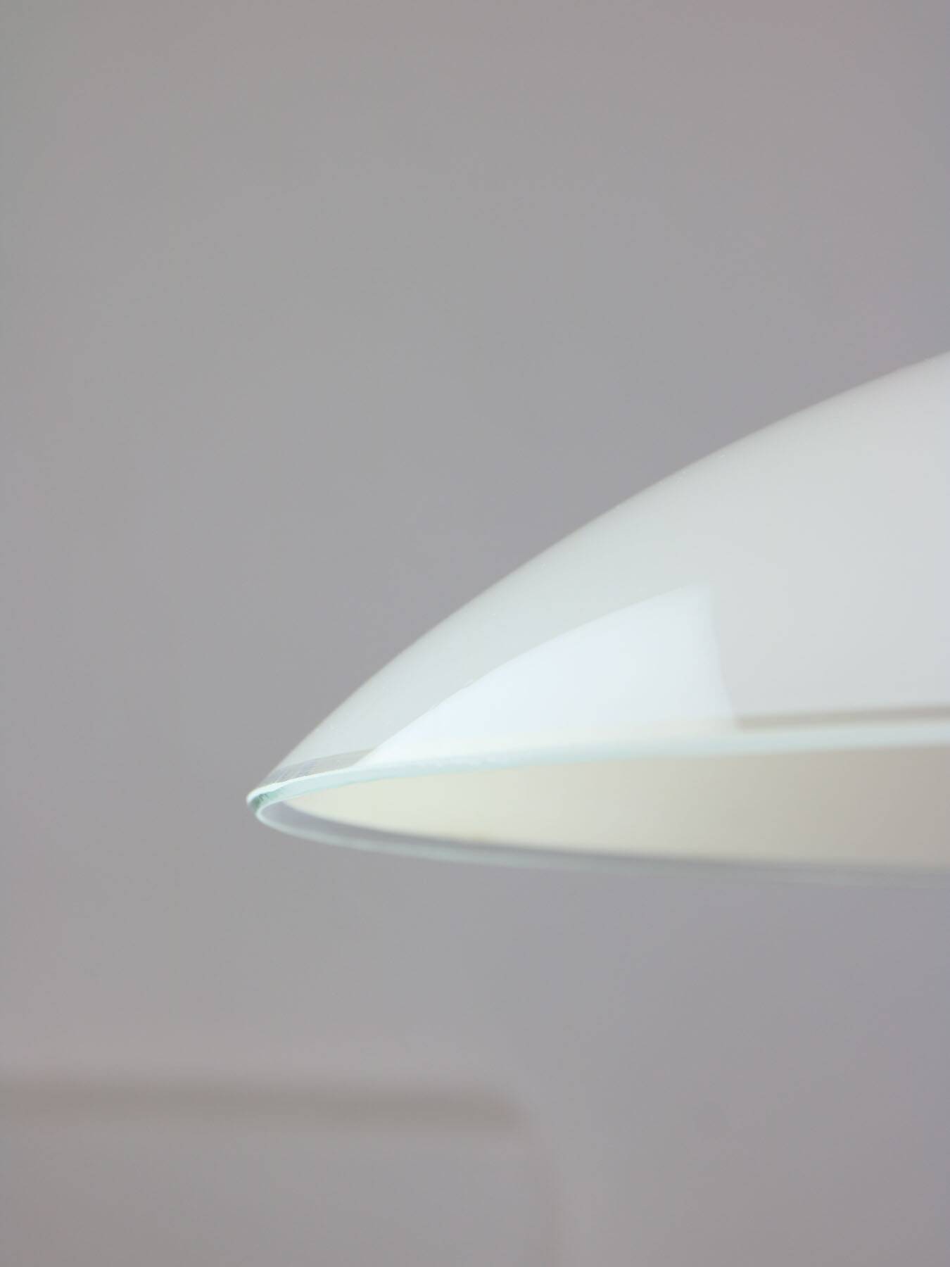 Mid-Century Italian Saucer Glass and Brass Pendant Lamp