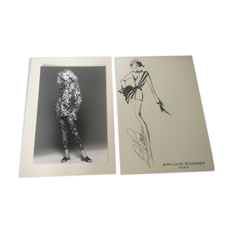 Jean-Louis Scherrer: fashion illustration - vintage press photo