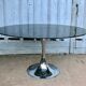 Tulip table oval glass and chrome 1970