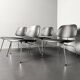 Set of 4 LCM chairs made of chrome-plated metal with black plywood by Charles & Ray Eames for Herman Miller, Germany, 1960s