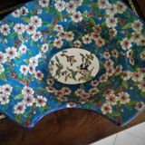 Large Art Nouveau beard plate – Faience from Lorraine – Guaranteed enamels L.B –