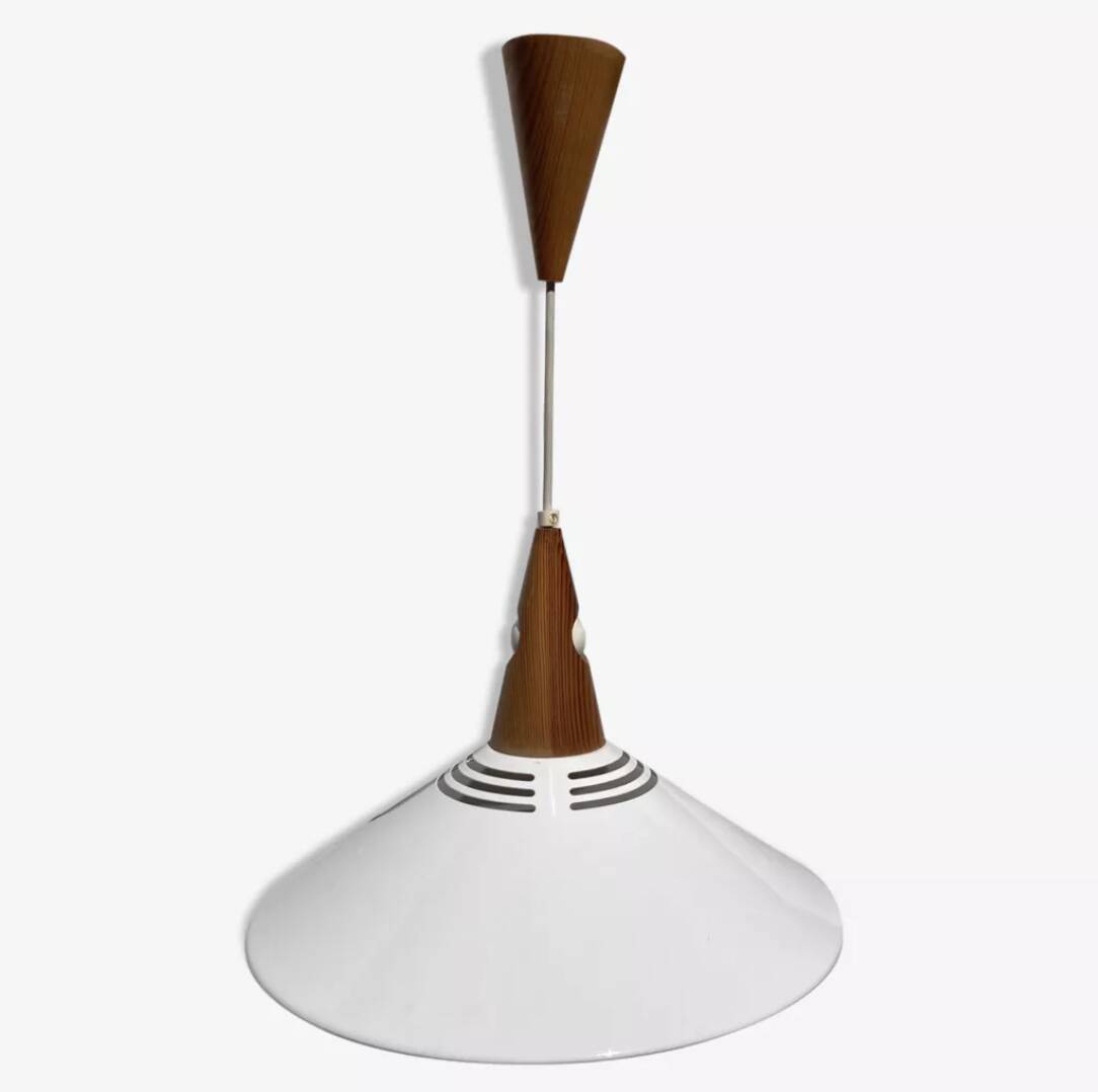 Scandinavian white metal pendant light