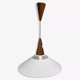 Scandinavian white metal pendant light