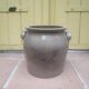 Old grease maker with two handles in gray glazed sandstone early 20th century