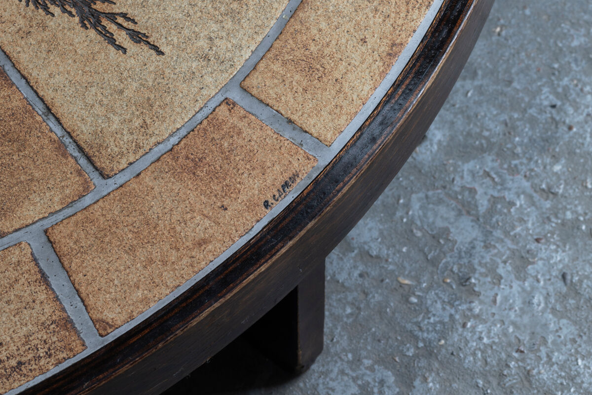 Coffee table by Roger Capron, oval design, France, 1960s