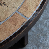 Table basse de Roger Capron, design ovale, France, années 1960
