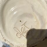 Signed ceramic hen and guinea fowl