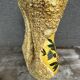 Large Glazed Ceramic Vase with Floral and Fat Lava Decor - Vallauris