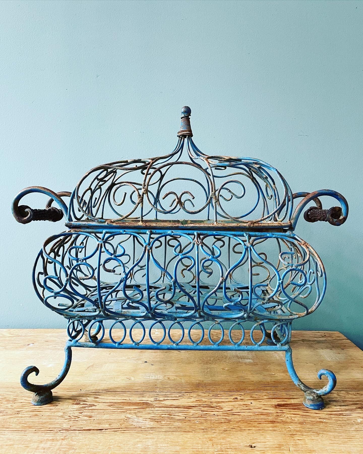 Decorative wrought iron basket