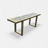 Large brass and glass console by Roméo Rega Italy circa 1970 - L