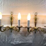 Pair of bronze wall lamps 2 lights