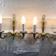 Pair of bronze wall lamps 2 lights