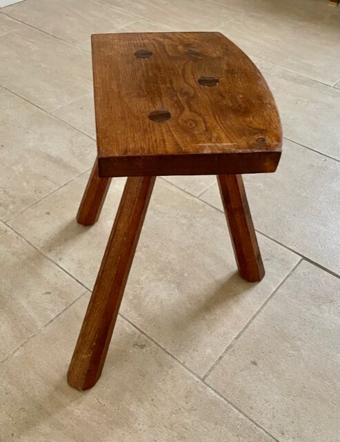 Tripod stool in solid oak 1950