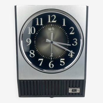 Jaz Sonnic Black and Silver Clock 1975