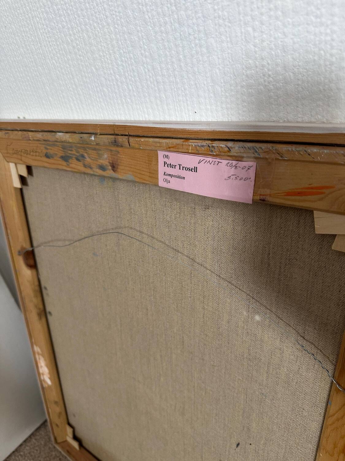 Swedish Oil on Canvas – “komposition” by Peter Trosell – 2006