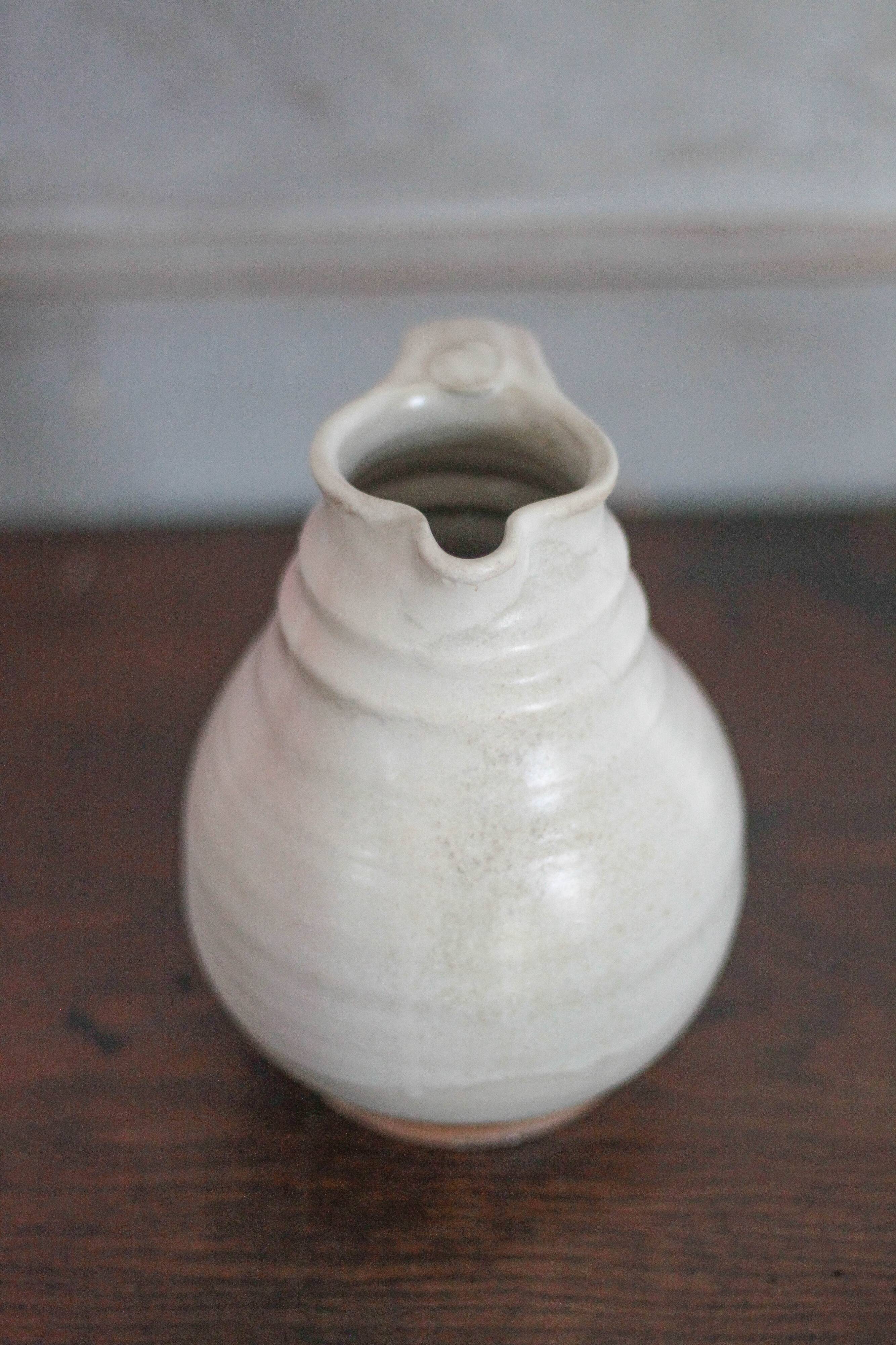 Vintage signed stoneware pitcher, jug, kitchen, collection
