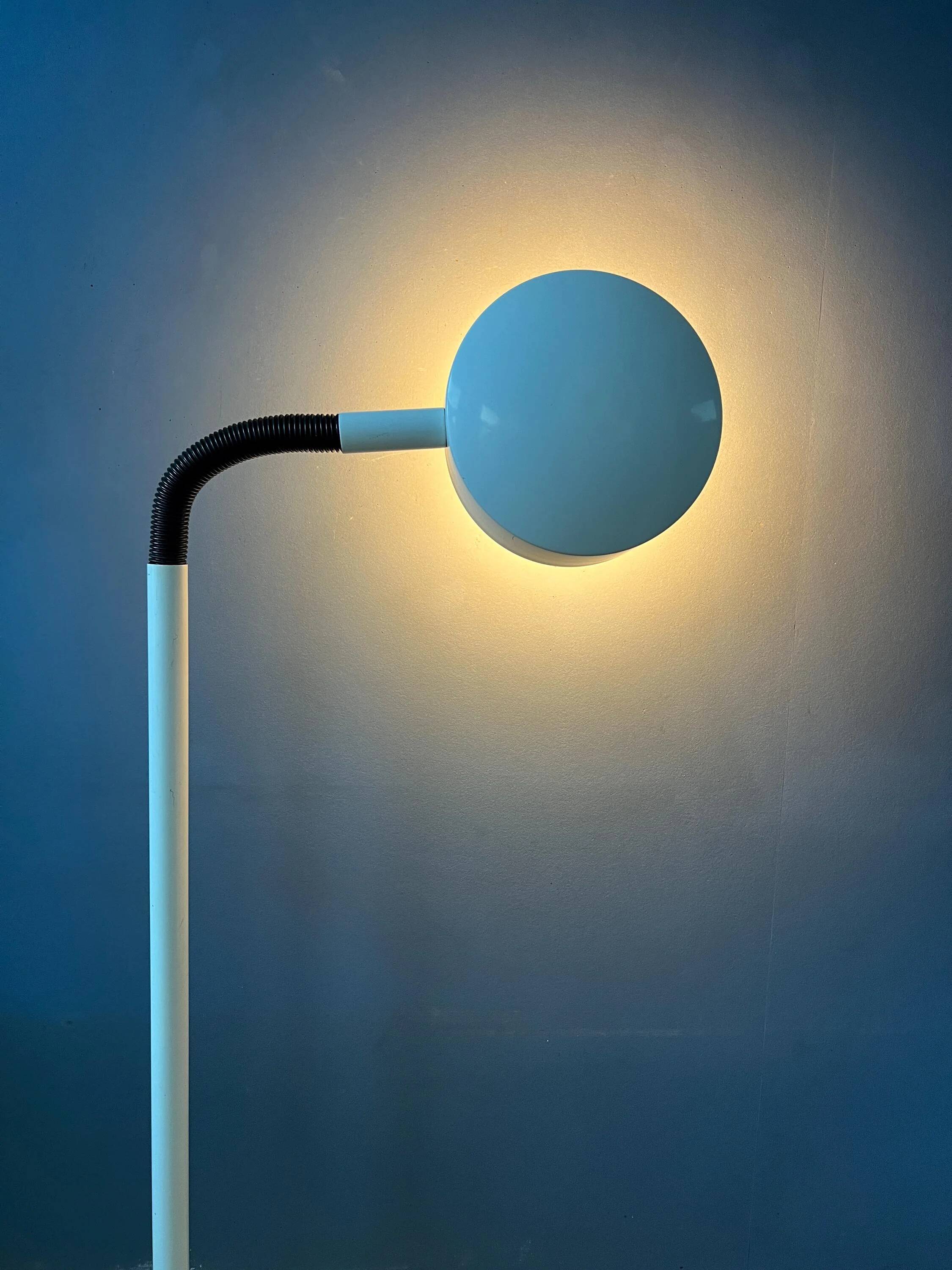 Vintage Space Age floor lamp in white metal Hala
