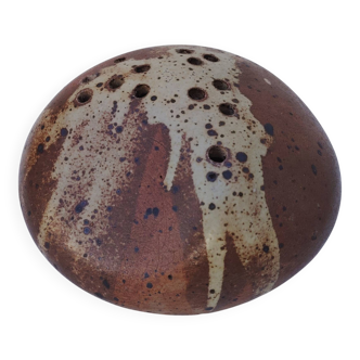 Flower vase, pyrite stoneware, signed, vintage