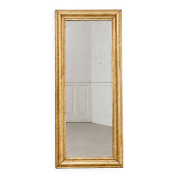 Miroir ancien rectangulaire long doré 1930