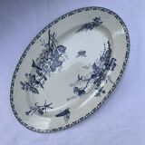 Plat terre de fer bleu oval