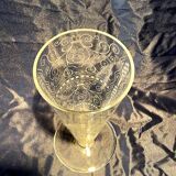 Lido model conical vase in baccarat crystal with art deco patterns