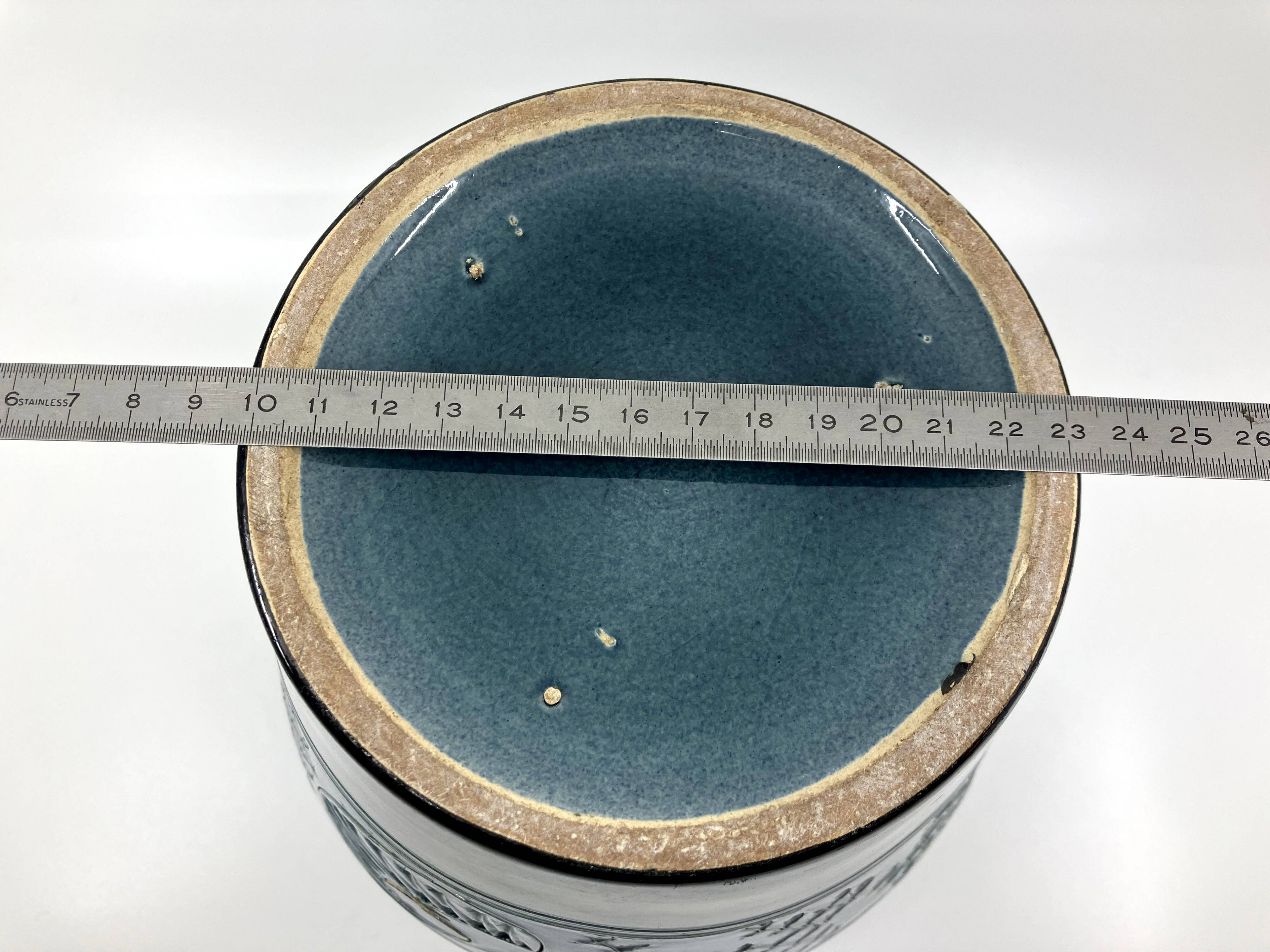 Large blue and green glazed ceramic planter • Ü Keramik • 1960-70