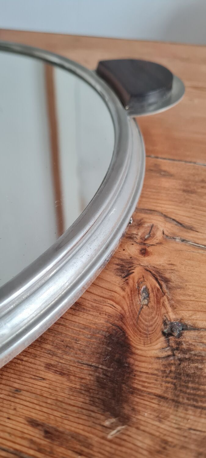 Art deco mirror and ebony tray