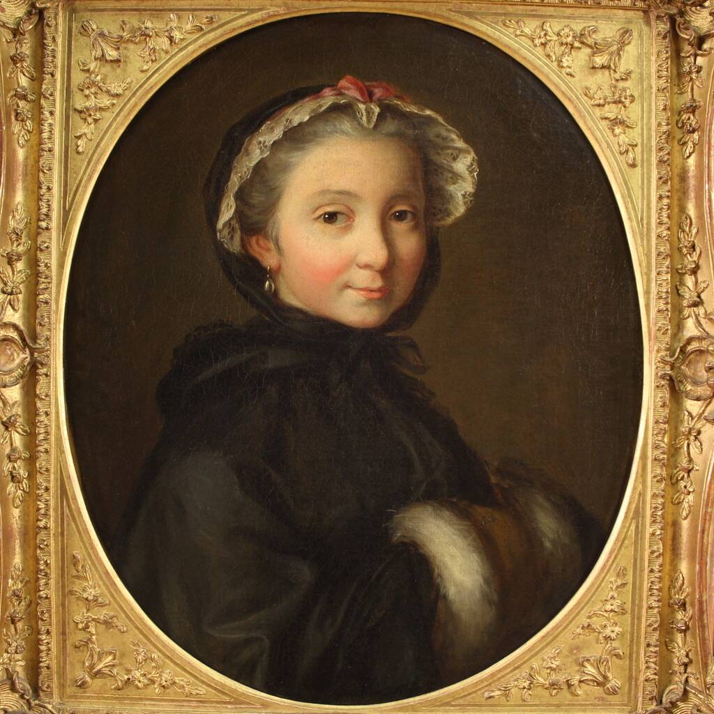 18th century Italian painting, portrait of a young lady