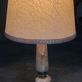 Lampe ancienne pied en pierre d’onyx et laiton 40 cm