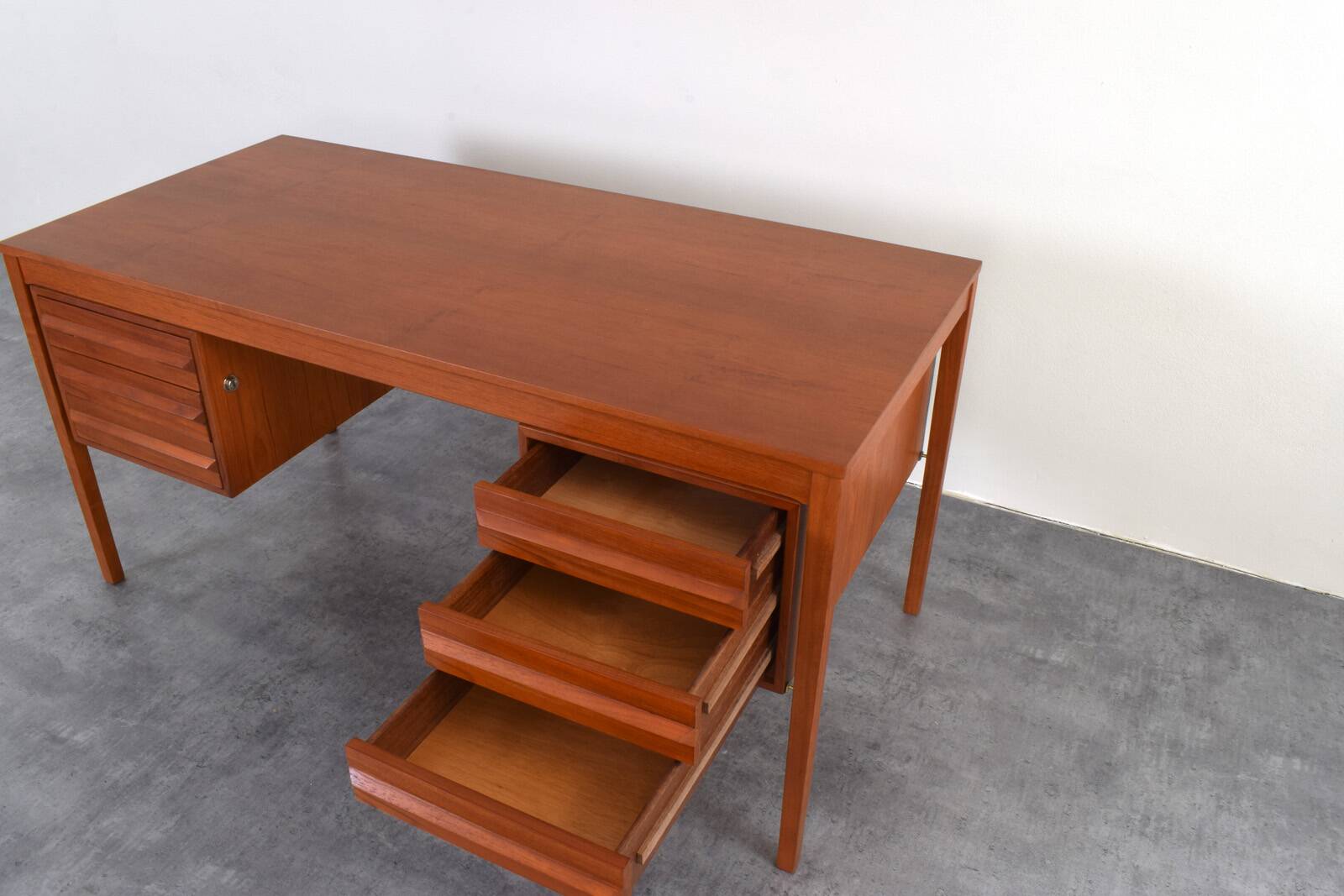 Mid-Century Teak Executive Desk by Torbjørn Afdal for Bruksbo, 1960s.