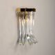 Wall lamps of brass and crystal glass by Novaresi, Italy 1970s
