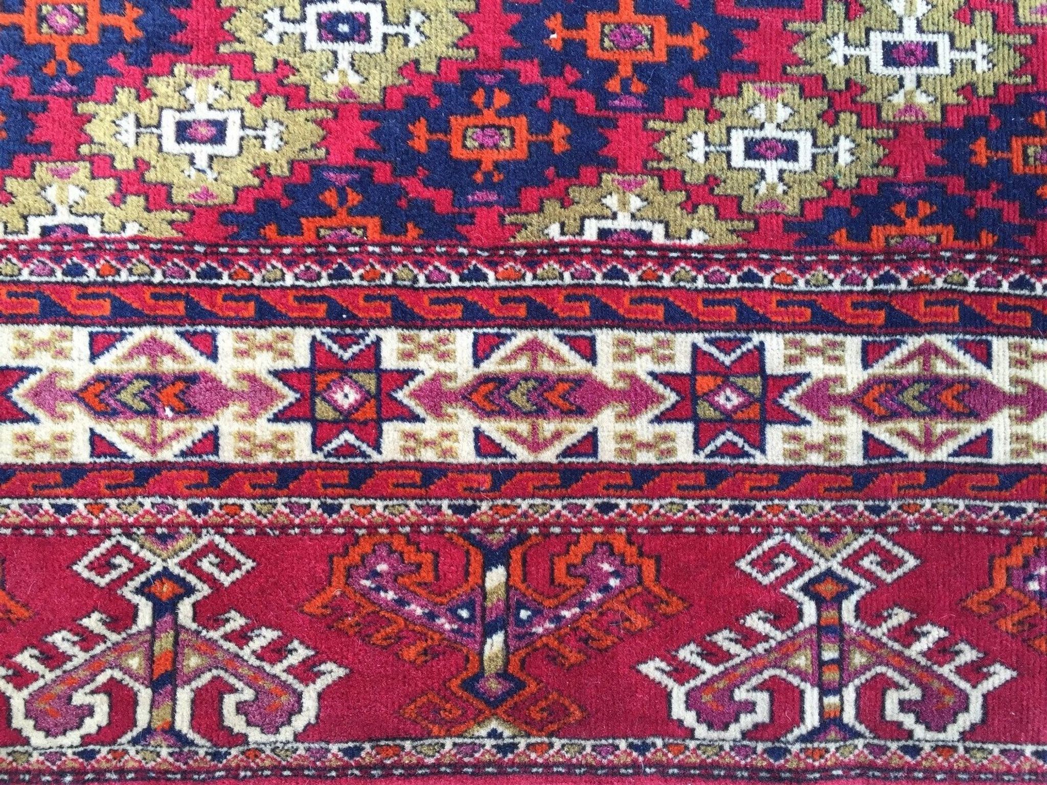 Fine Antique Turkmen Rug Wool Oriental Hand Made Rug 245x162cm Persian Vintage