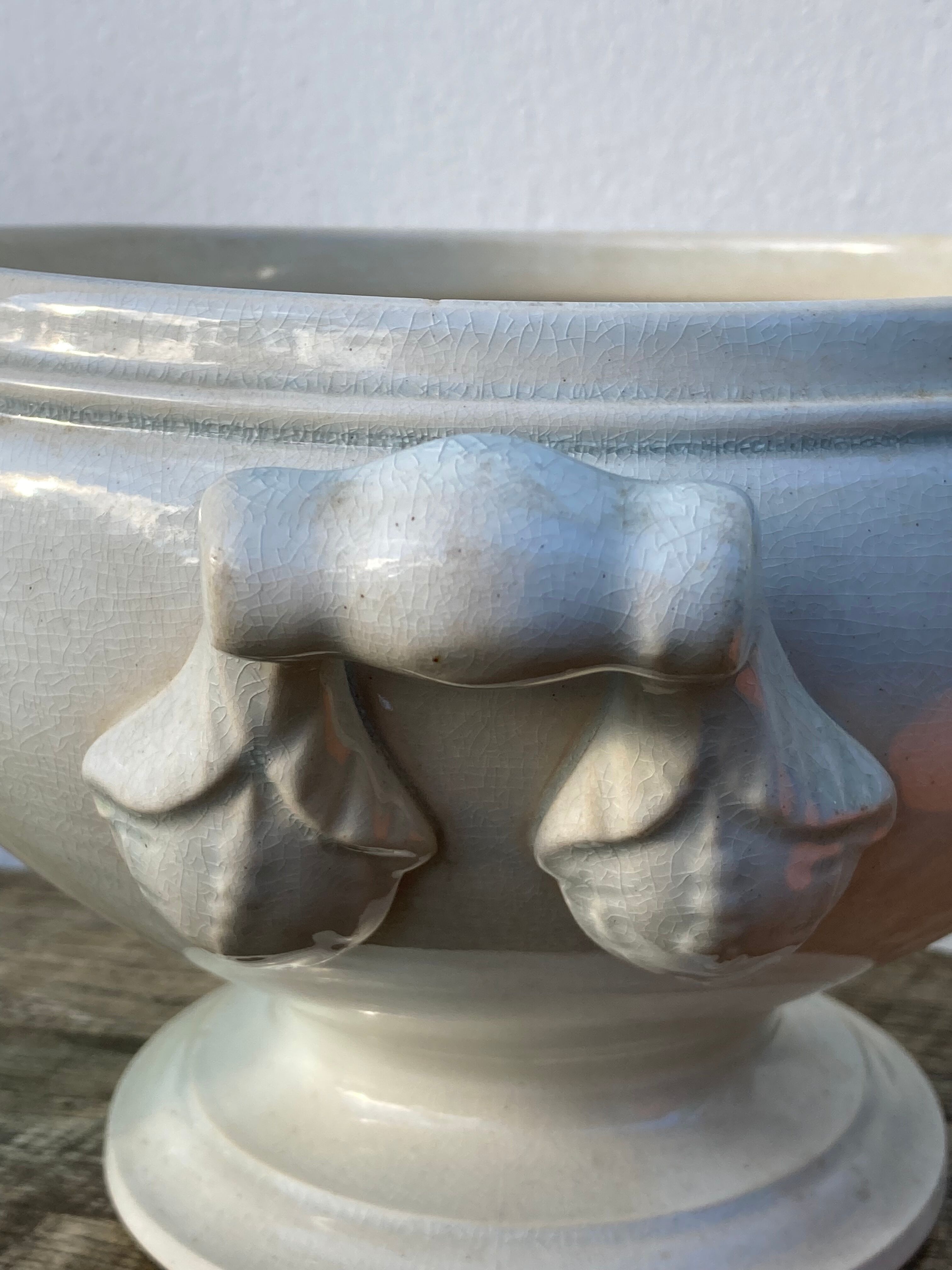 White earthenware tureen from Sarreguemines