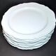 MONTEREAU Set of 12 old scalloped flat plates Pastel blue opaque earthenware 1820-30