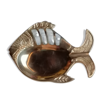 Empty pocket brass fish and mother-of-pearl