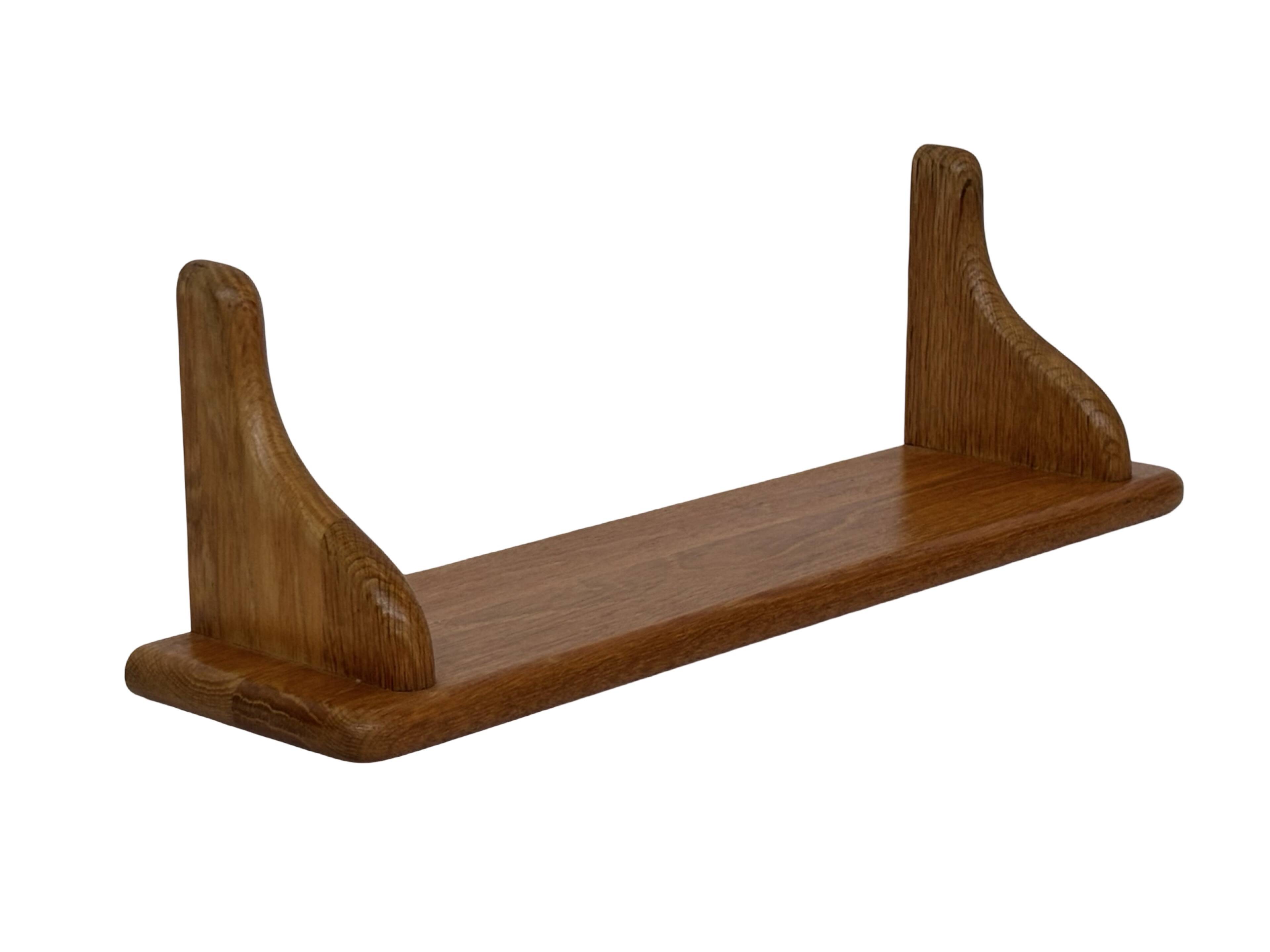 Vintage book shelf wall rack 1970s wood minimalist design