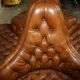 Leather Chesterfield tête-à-tête sofa, 4-seater