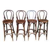 Ensemble de 4 chaises hautes de bistrot vintage