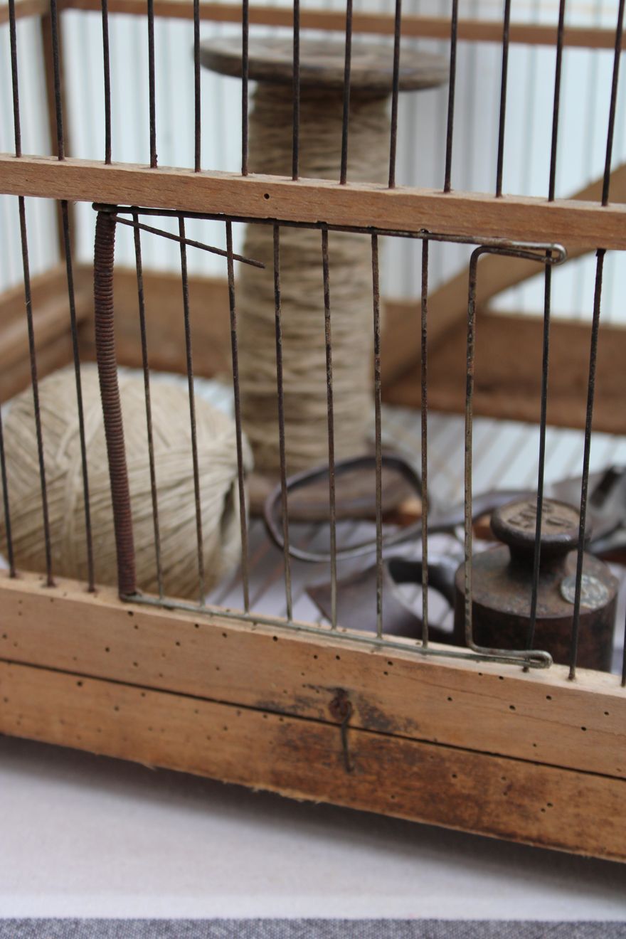 Old wooden bird cage
